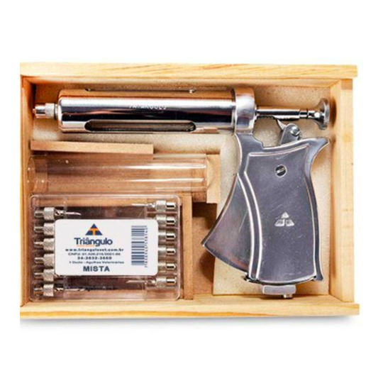 KIT PISTOLET COMPLET EN INOX POUR LA VACCINATION DU BÉTAIL